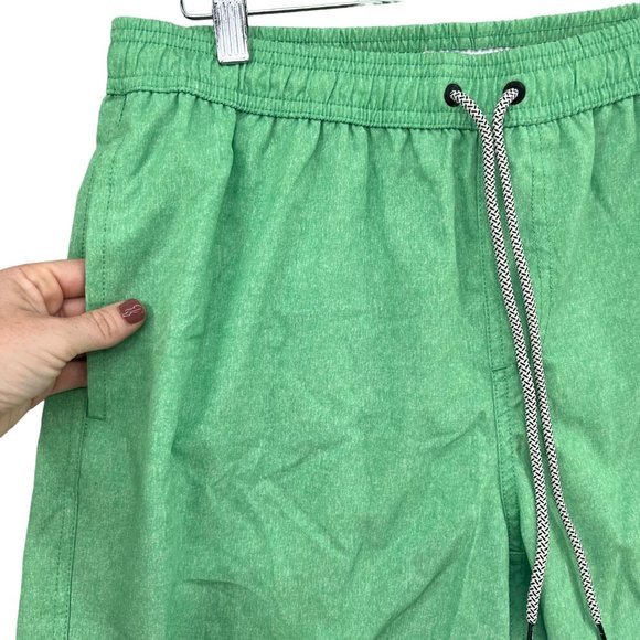 Maamgic Swim Trunks Mens Green Polyester Stretch Swimsuit 6.5" Size L - Picture 11 of 13